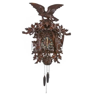 Appraisal: BLACK FOREST CUCKOO CLOCK Elaborately carved game decoration surmounted by