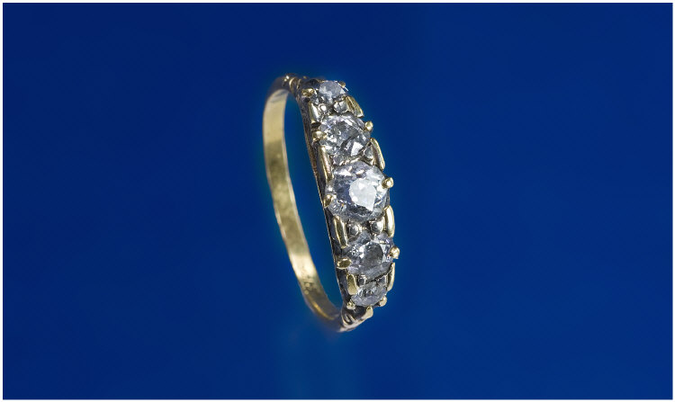 Appraisal: ct Gold Diamond Ring Ladies Graduating Five Stone Diamond Ring