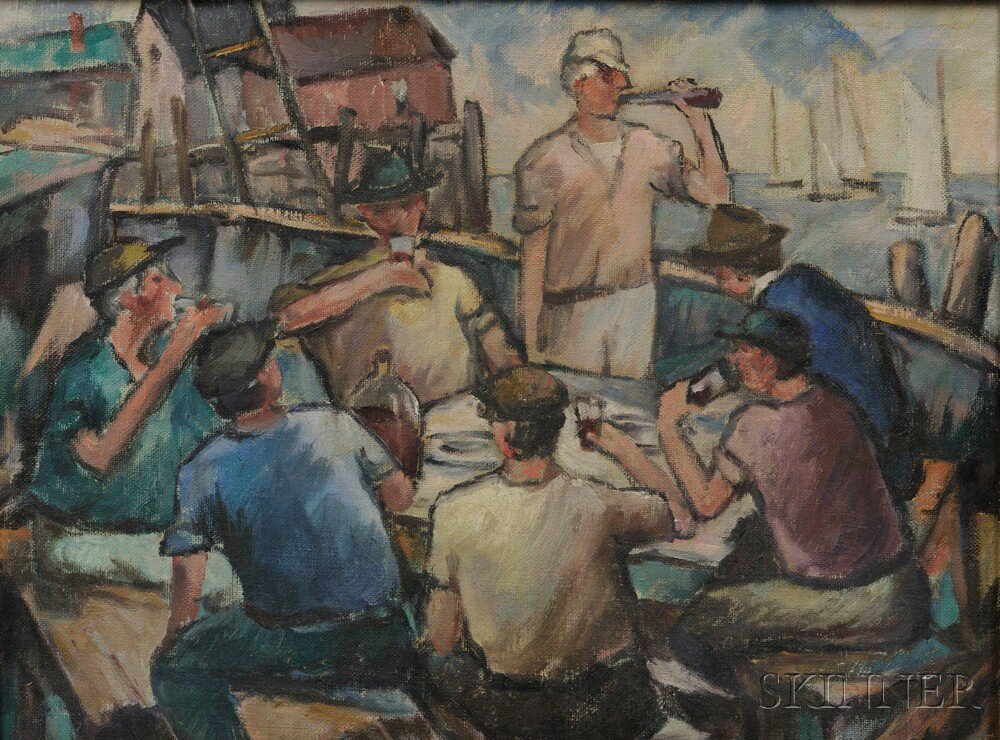 Appraisal: Bernard I Green American - Dock Workers Signed l r