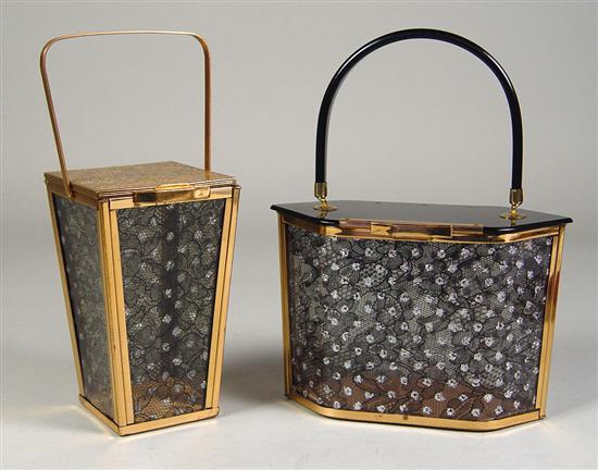 Appraisal: Two Purses by Majestic One with clear plastic lace inserts