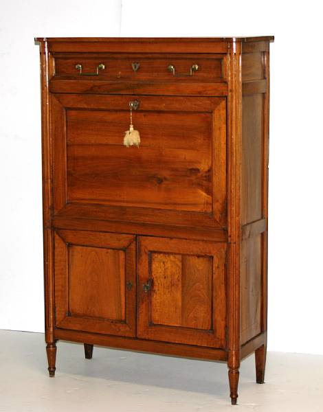 Appraisal: A Louis XVI walnut secretaire a abattant height in width