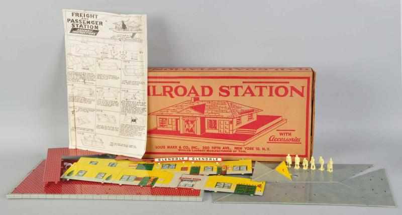 Appraisal: Tin Litho Marx Railroad Station Playset American Appears to be