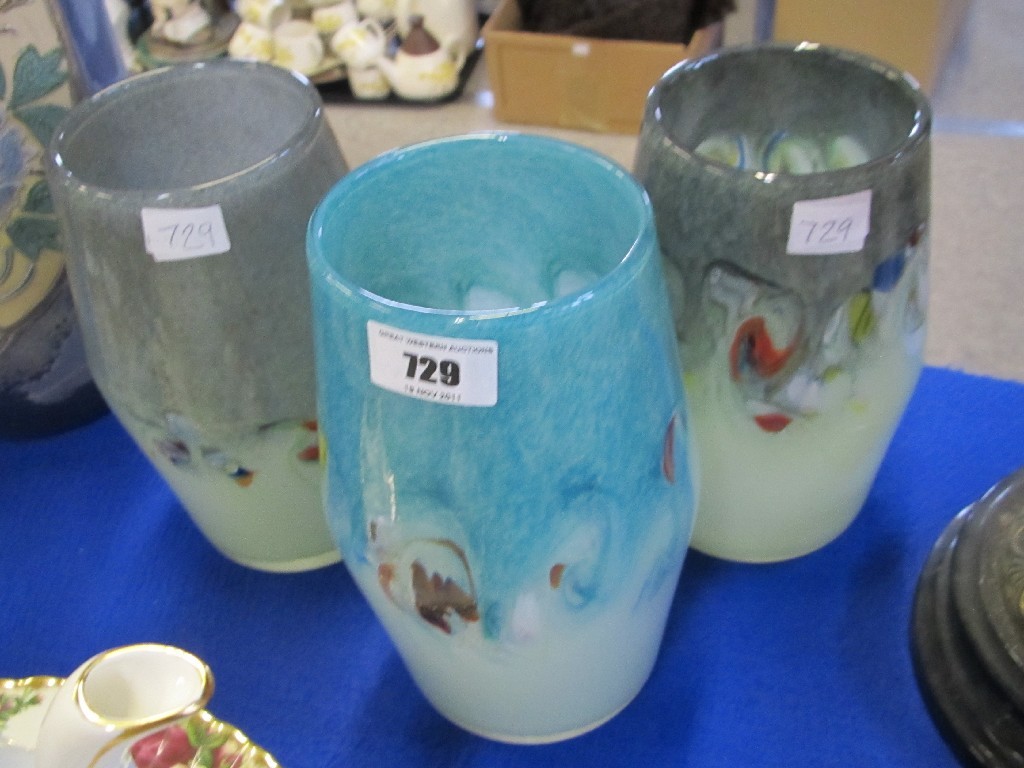 Appraisal: Three Strathearn glass vases