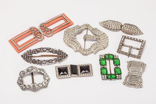 Appraisal: A collection of nine metal and plastic buckles all with