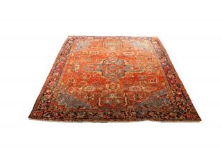 Appraisal: Hand Woven Persian Rug Wool Iran Bold tribal and geometric