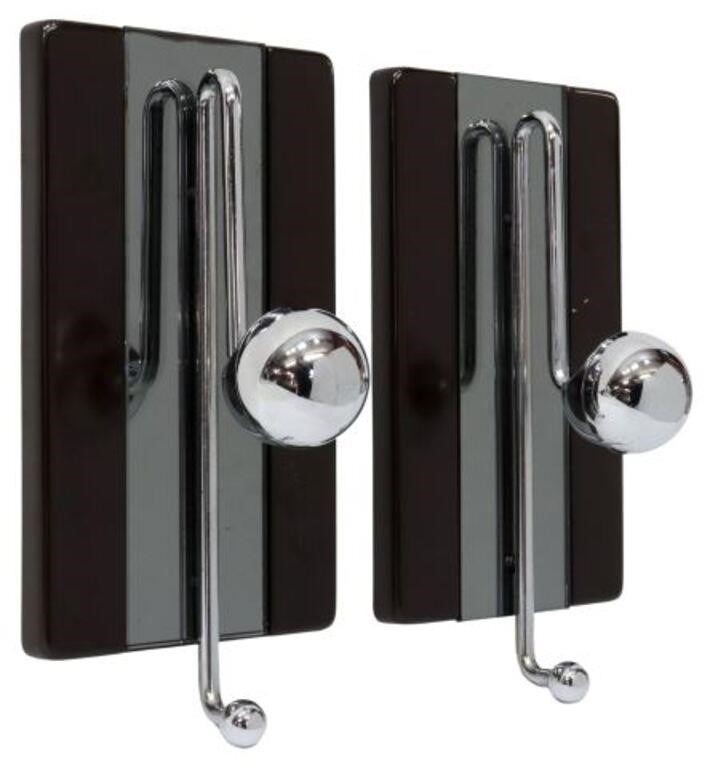 Appraisal: pair Mid-century modern wall-mounted hat coat hooks attributed to Willy