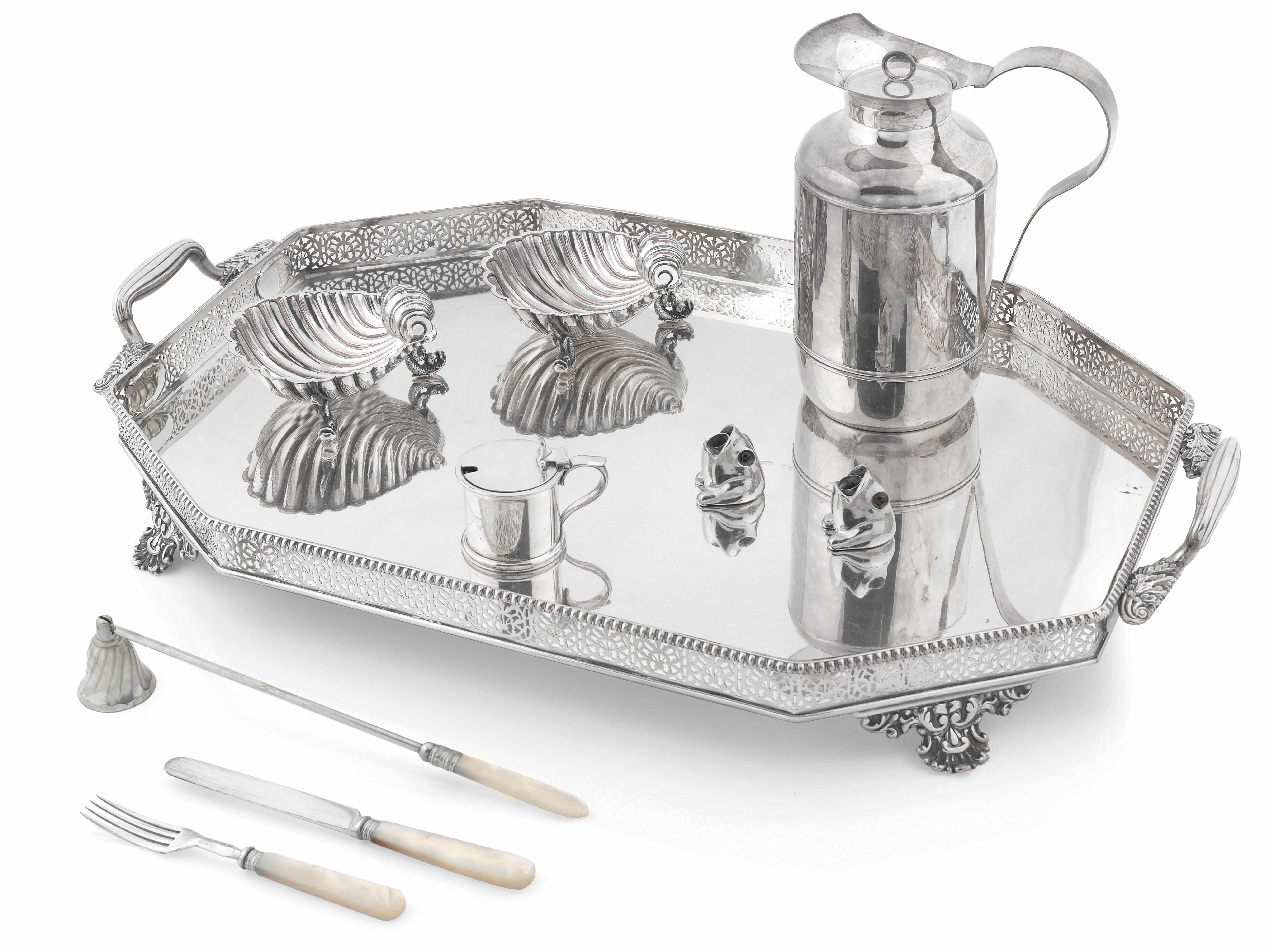 Appraisal: A group of assorted silverplate accessories and tableware th -