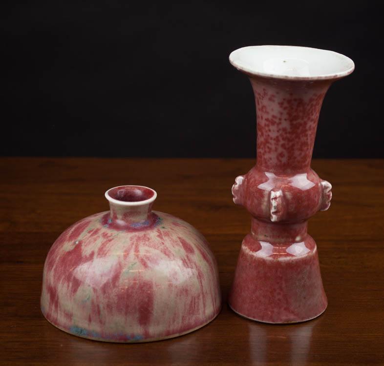 Appraisal: TWO PIECES OF CHINESE PORCELAIN including a Qing style iron-red