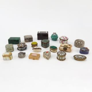 Appraisal: Grouping of Twenty Vintage Miniature Boxes Normal wear and rubbing