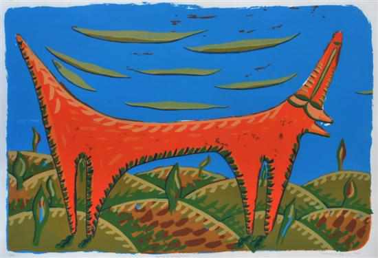 Appraisal: Deborah Halpern born Animal in Contemplation screenprint x cm