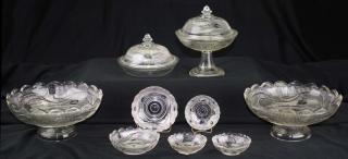 Appraisal: eight pieces of th c pattern molded table ware clear