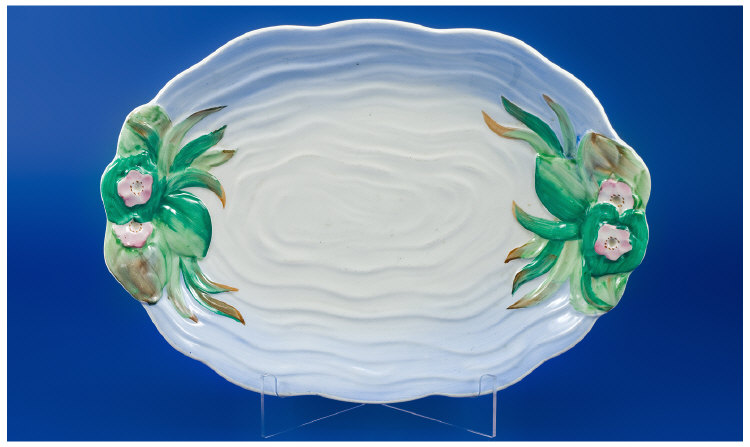 Appraisal: Clarice Cliff Oval Water Lily Pattern Sandwich Plate C 's