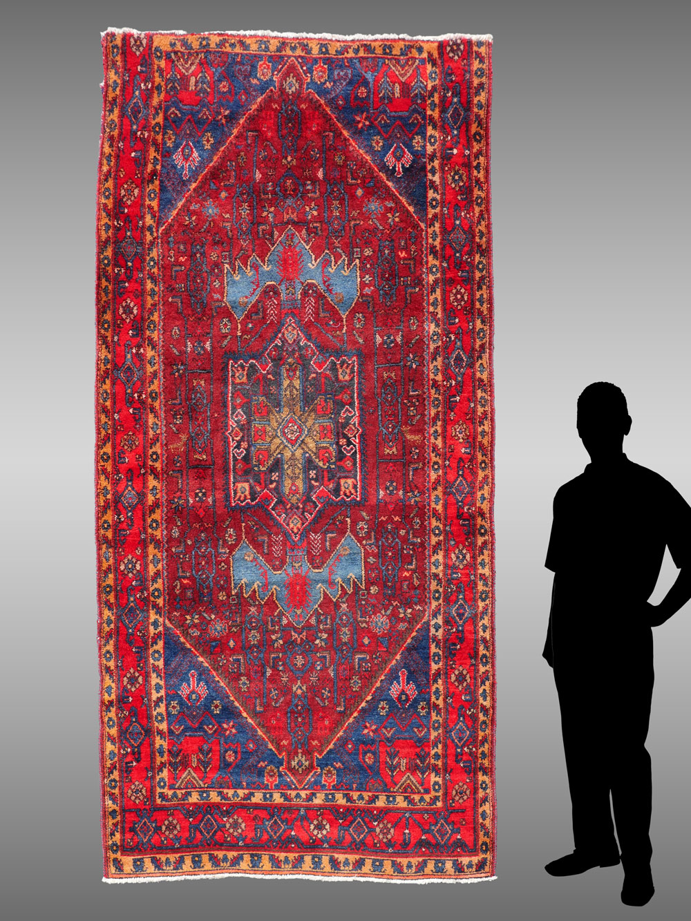 Appraisal: PERSIAN VILLAGE TRIBAL HAND KNOTTED WOOL RUG ' '' x