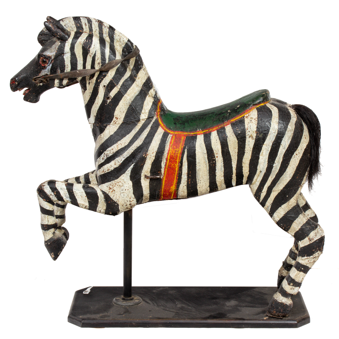 Appraisal: A FRENCH WOOD CARVED AND POLYCHROME DECORATED CAROUSEL ANIMAL CIRCA