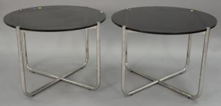 Appraisal: Mies Van Der Rohe for Knoll pair of side tables