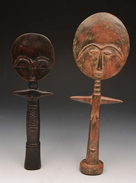 Appraisal: AN ASHANTI AKUABA CARVED WOODEN DOLL with outstretched arms cm