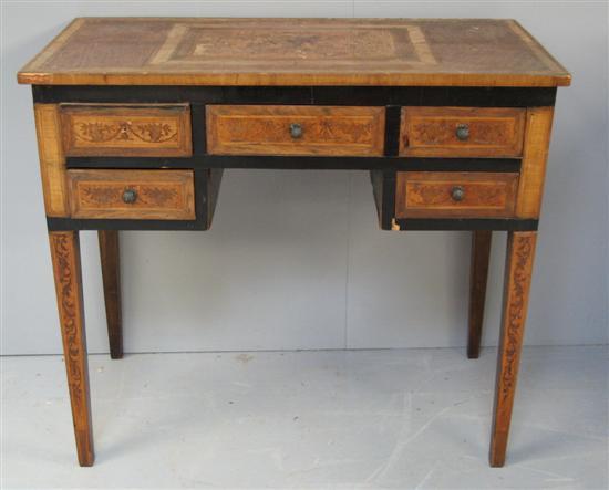 Appraisal: North Italian marquetry inlaid dressing table th century with five