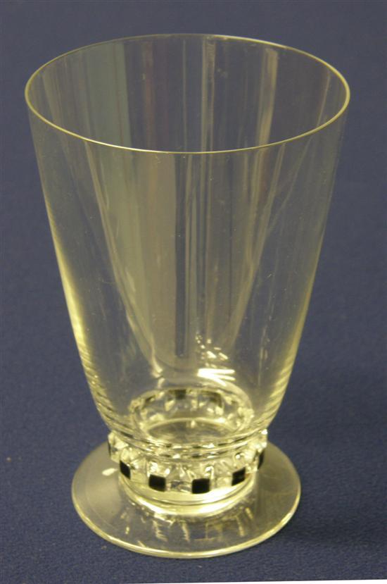 Appraisal: Lalique drinking glass the short stem with black square enamelled