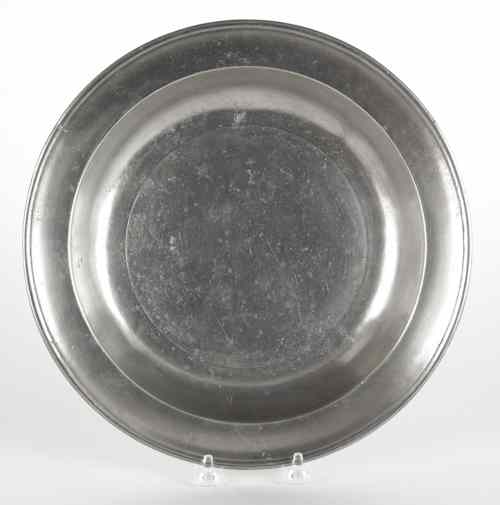 Appraisal: Hartford Connecticut pewter deep dish ca bearing the touch of