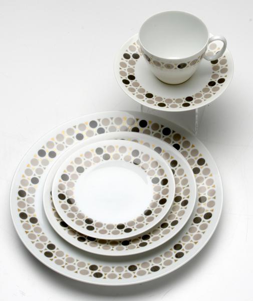 Appraisal: RAYMOND LOEWY Shape Rhythm china set in the Mosaic pattern