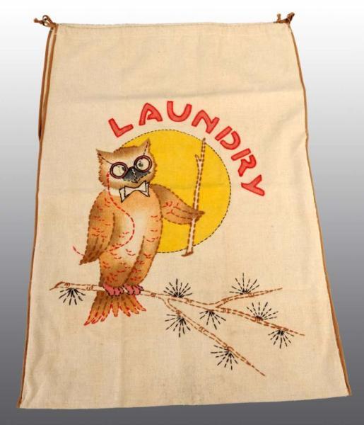 Appraisal: Laundry Bag with Owl Description Early s Condition Excellent