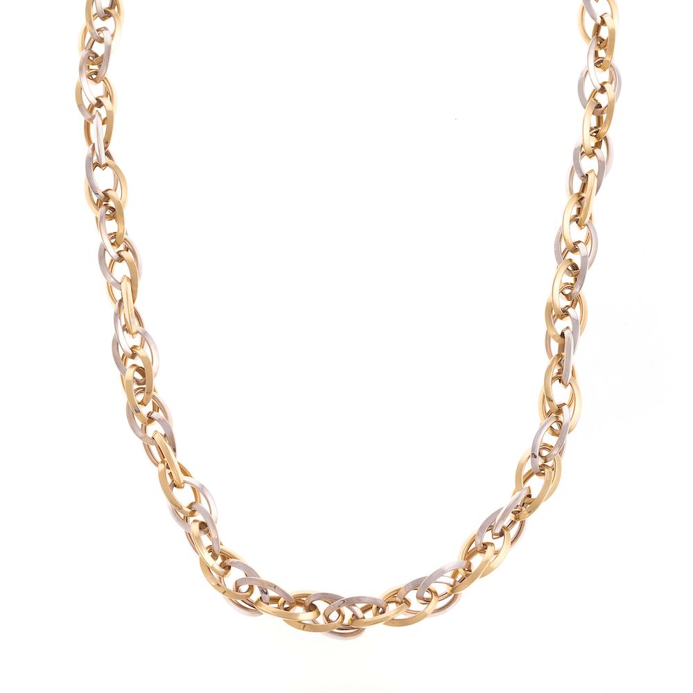 Appraisal: A Ladies Two Toned Open Link Necklace in K K