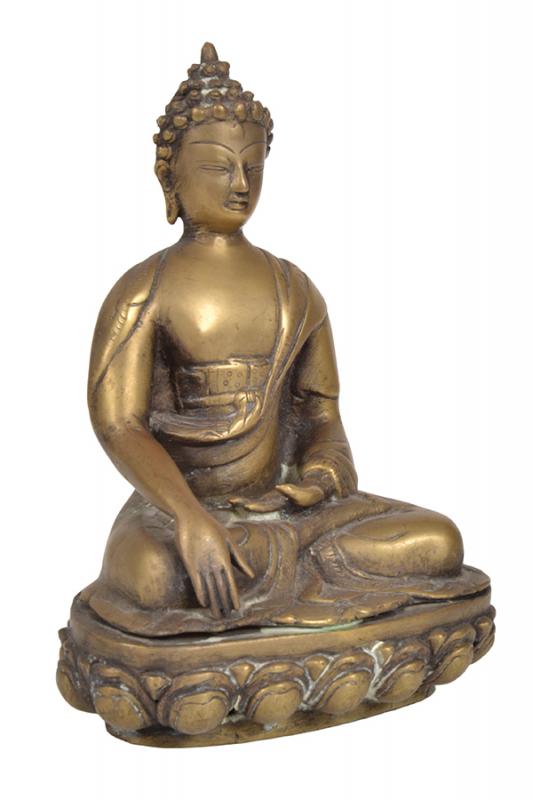 Appraisal: A BRONZE BUDDHA TH CENTURY the gilded figure seated in