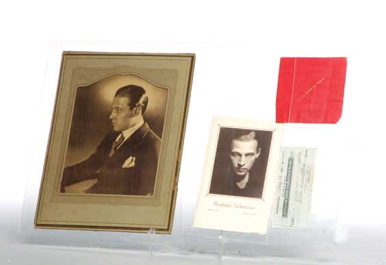 Appraisal: RUDOLPH VALENTINO MEMORABILIA Group of Rudolph Valentino Italian - memorabilia