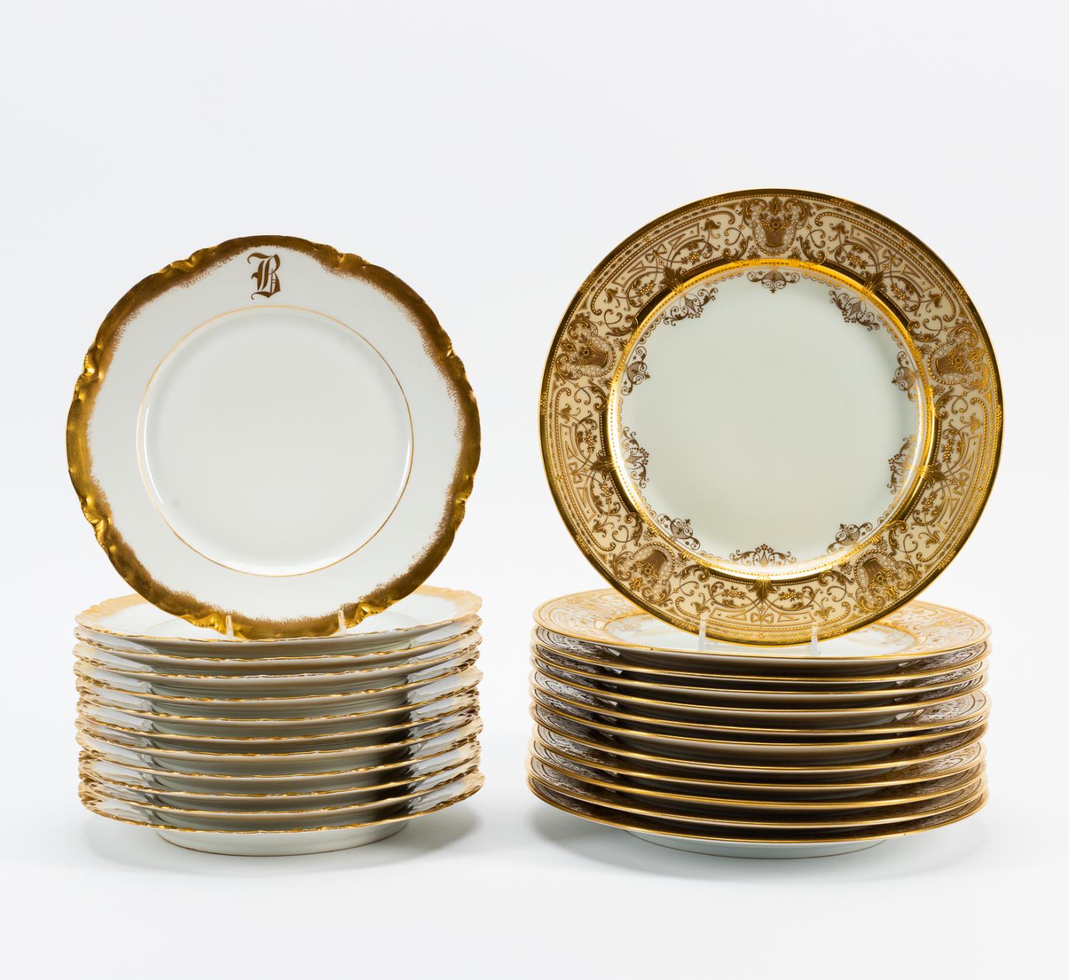 Appraisal: HAVILAND DRESDEN GILT DECORATED PLATES PC Twenty-four pieces of th