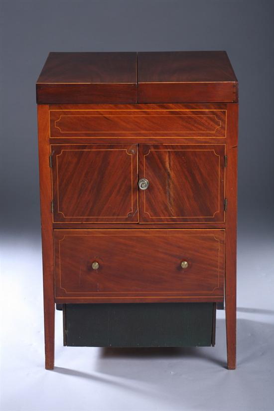 Appraisal: ENGLISH MAHOGANY BEAU BRUMMEL CABINET th century with later interior