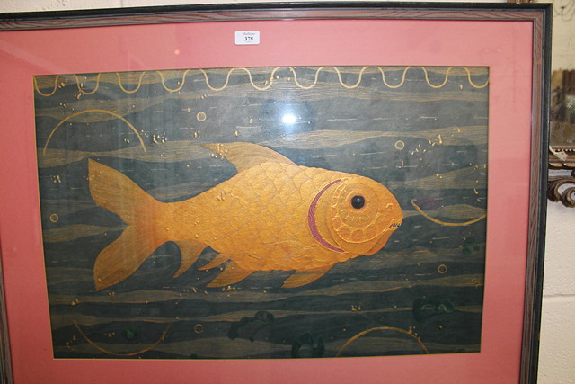 Appraisal: JEFF BAKER TH CENTURY ENGLISH SCHOOL UNTITLED GOLDEN CARP acrylic