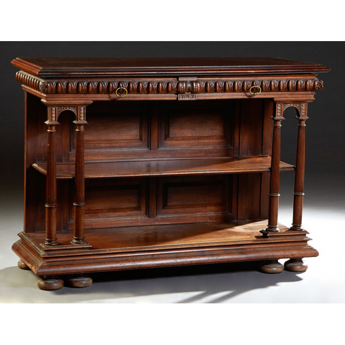 Appraisal: French Henri II Style Carved Walnut Sever c the stepped