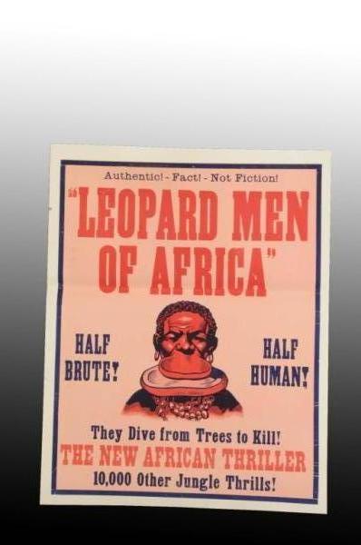 Appraisal: Paper Leopard Men of Africa Film Poster Description Original poster