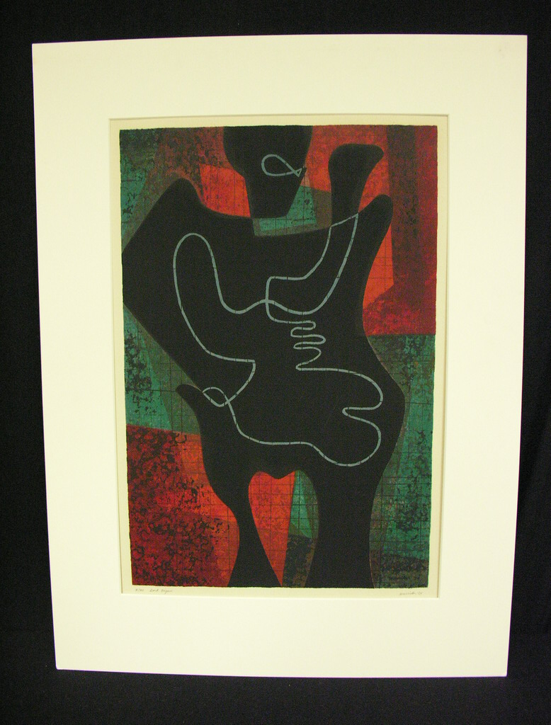 Appraisal: J JAY MCVICKER LITHOGRAPH DARK FIGURE Artist John Jay McVicker