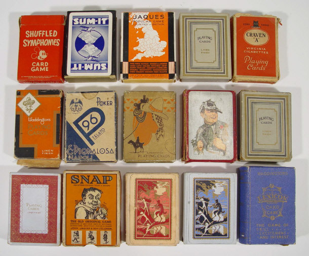 Appraisal: Fifteen packs of playing cards including Walt Disney 'Shuffled Symphonies'