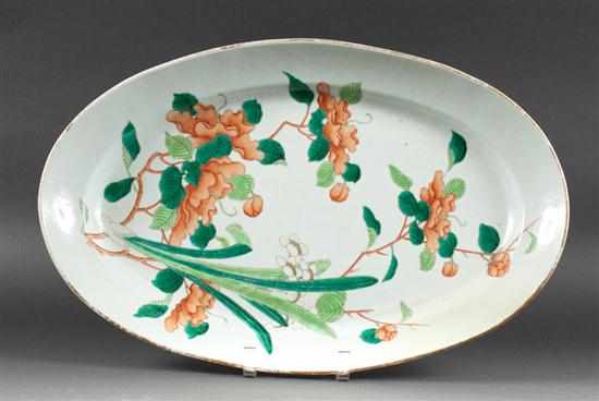 Appraisal: Chinese Export floral decorated porcelain oval platter second half- th