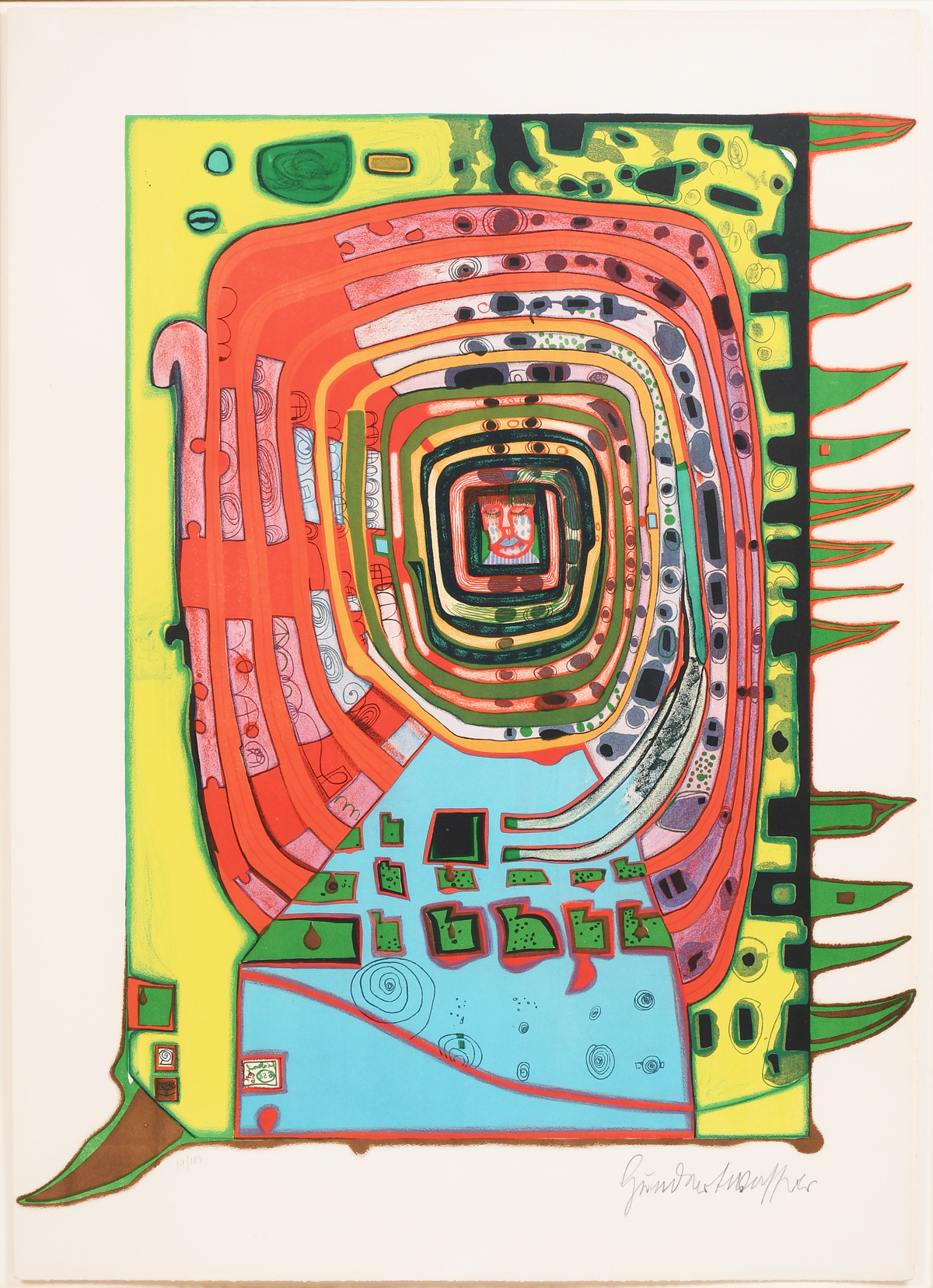 Appraisal: HUNDERTWASSER Friedensreich Austrian - ''The False Eyelash'' Lithograph '' x