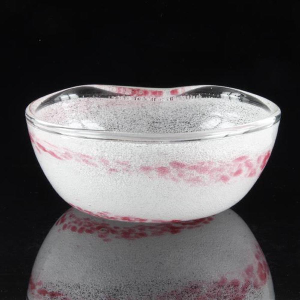 Appraisal: MURANO PINK AND WHITE BULLICANTE ART GLASS BOWL WITH PINK