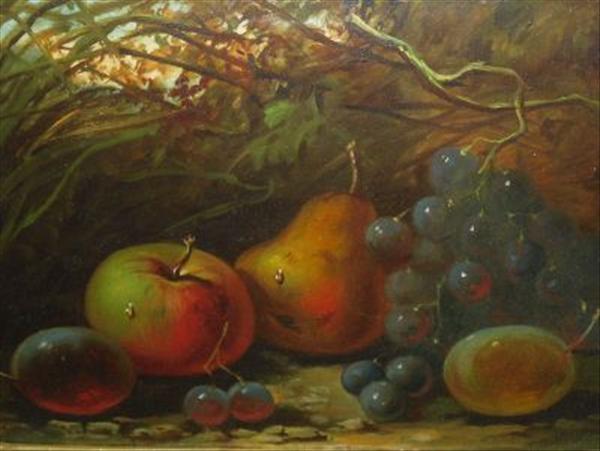 Appraisal: W Hunt - Still life of fruit Oil on board