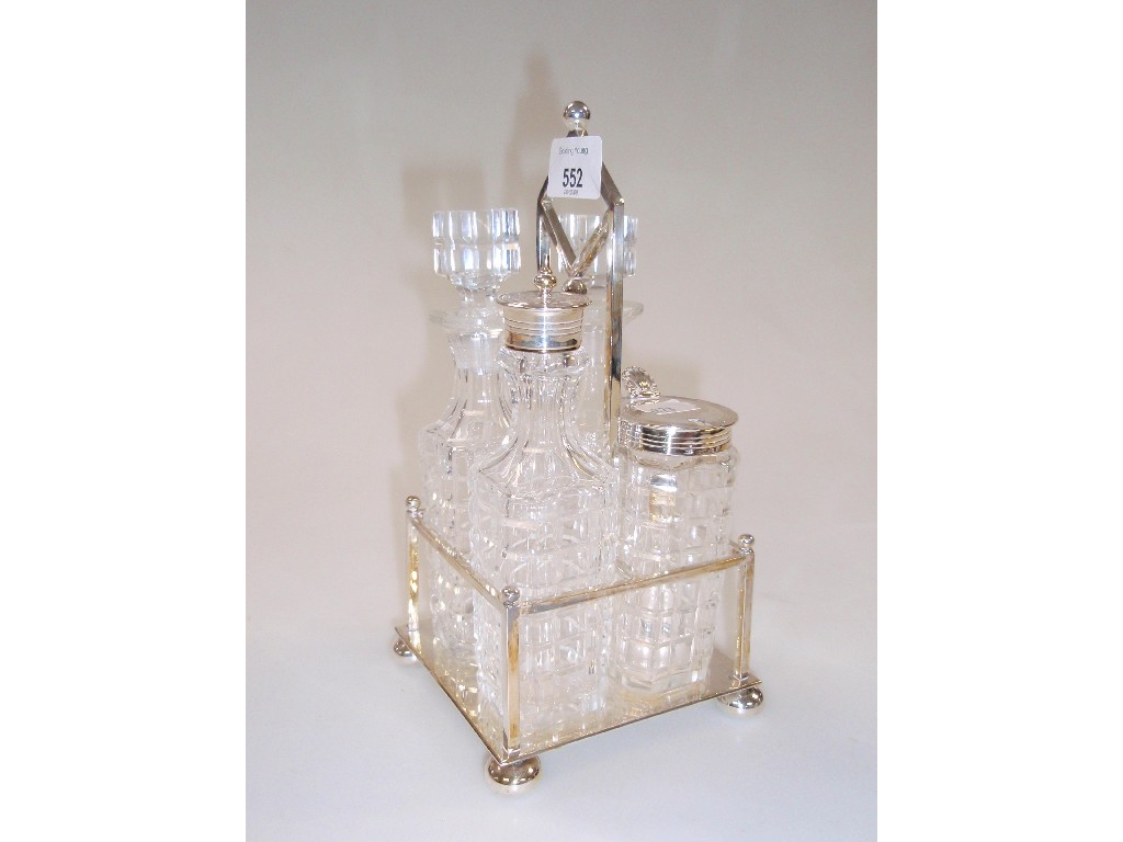 Appraisal: A Elkington Co electroplate four bottle cruet