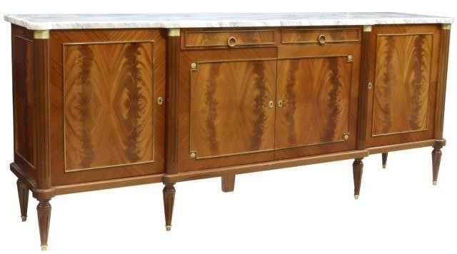 Appraisal: French Louis XVI style mahogany sideboard th c having shaped