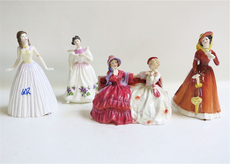 Appraisal: FOUR ROYAL DOULTON FIGURINES of soft paste porcelain including The