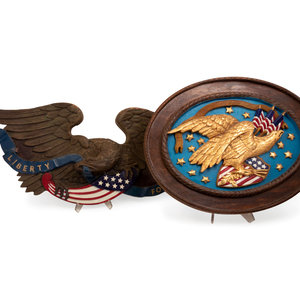 Appraisal: A Carved and Painted Eagle and a Carved Painted and