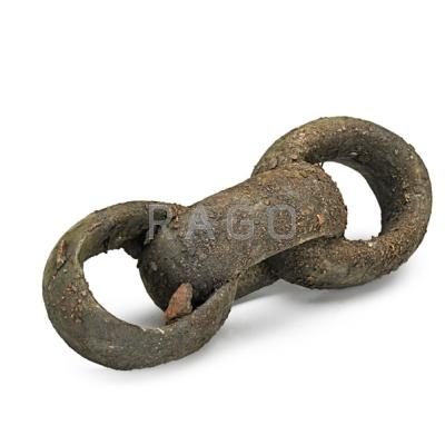 Appraisal: GEORGE OHR - Burnt Baby novelty chain links green glaze