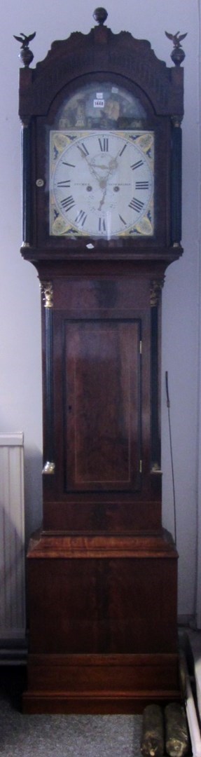 Appraisal: A George III eight day mahogany long case clock the