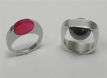 Appraisal: PIERRE CARDIN - a 's futuristic ring and another ring