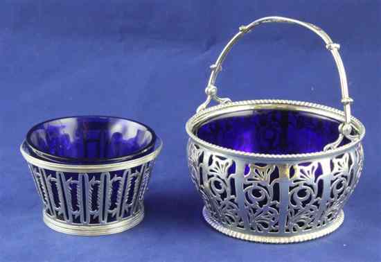 Appraisal: A George V pierced silver sugar basket of circular form