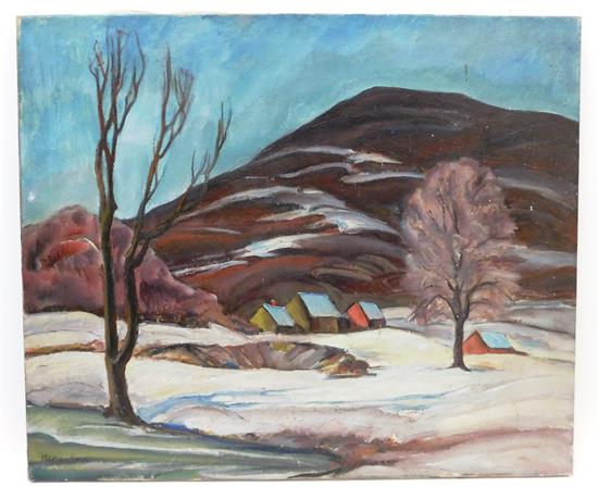 Appraisal: Marion Huse American - Winter Twilight oil on canvas signed