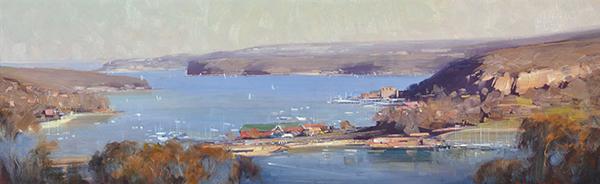 Appraisal: KEN KNIGHT BORN Harbour Panel oil on board KEN KNIGHT