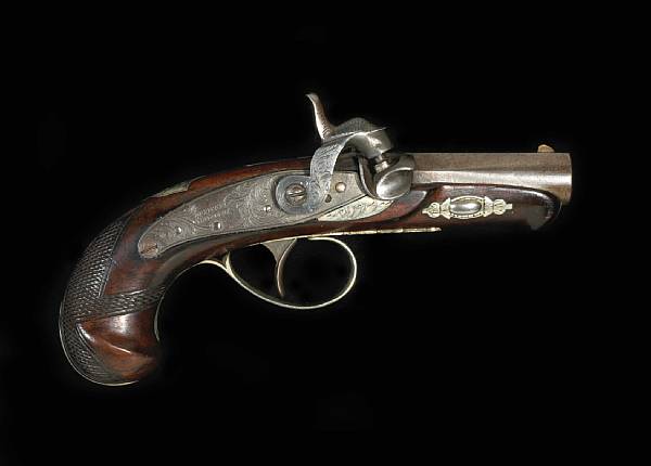 Appraisal: A fine Philadelphia single shot percussion pistol by Deringercirca -